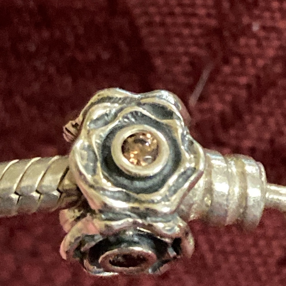 PANDORA ROSE PETALS PINK CZ FLOWER CHARM - Picture 5 of 10